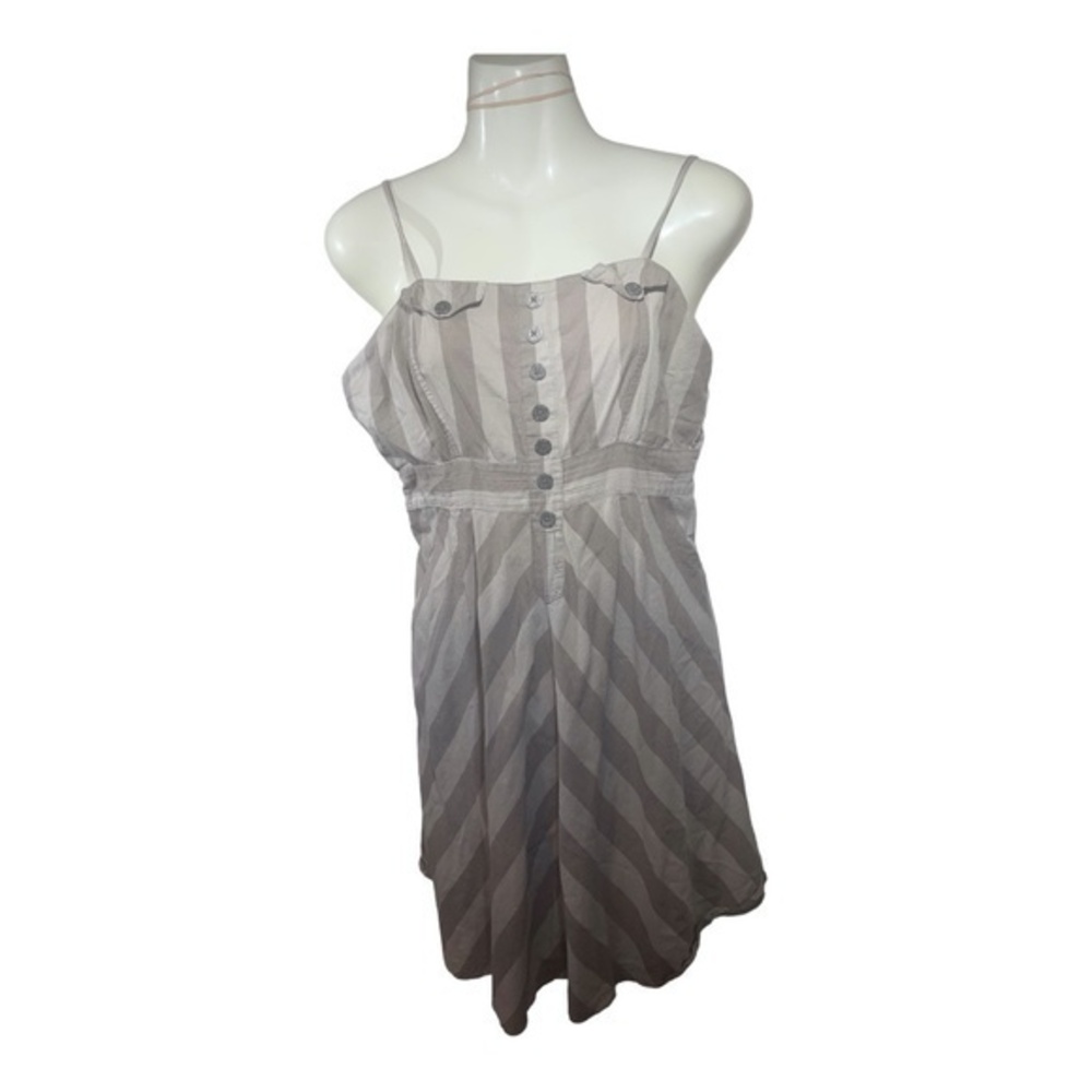 Derek Heart Womens Sundress Beige 100% Cotton Chevron Print Size Small